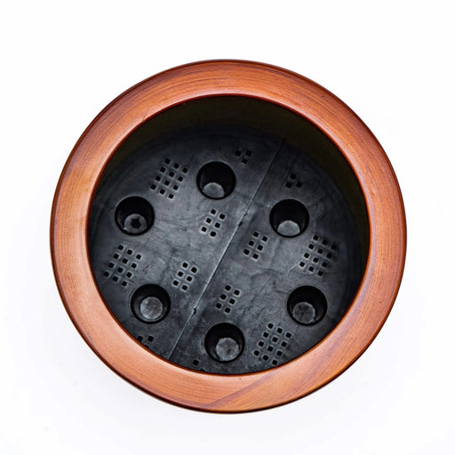 7.8 in. Dark Wood Plastic Self-watering Planter Pot Default -DTYStore