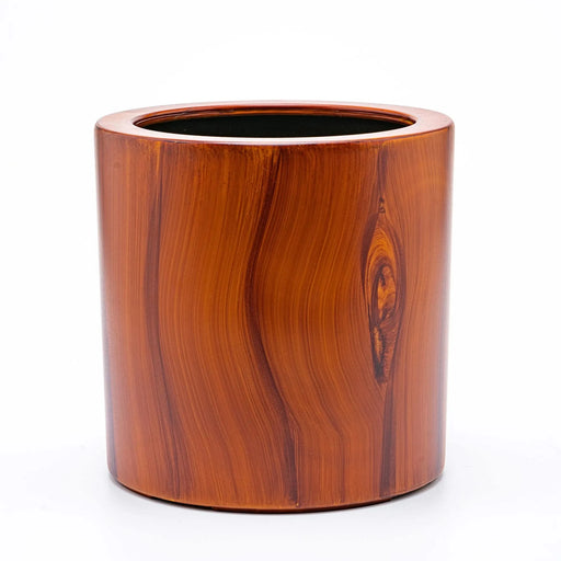 7.8 in. Dark Wood Plastic Self-watering Planter Pot Default -DTYStore