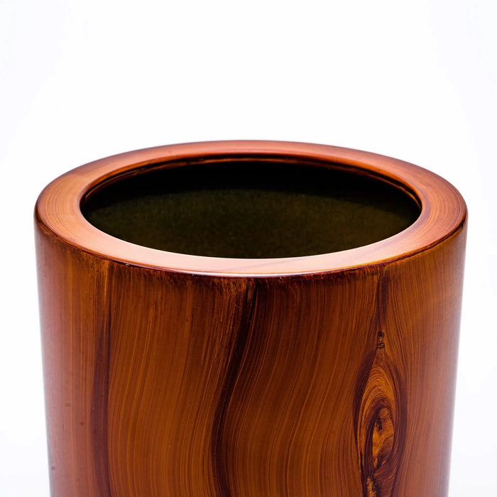7.8 in. Dark Wood Plastic Self-watering Planter Pot Default -DTYStore