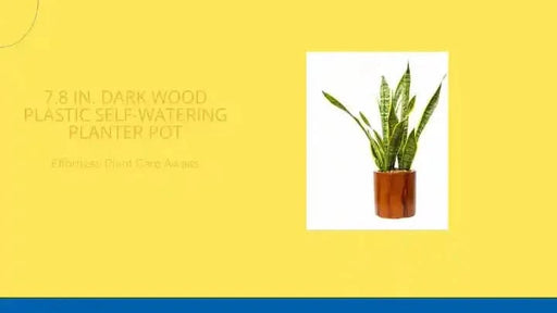 7.8 in. Dark Wood Plastic Self-watering Planter Pot Default -DTYStore