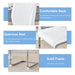 Luxury Simple Arch Chair - Set of 4 White PU Material High Resilience Dining Chair with Arched Metal Silver Leg. - DTYStore