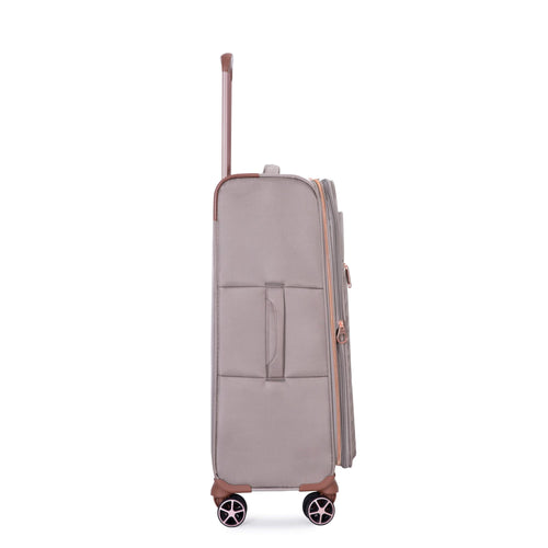 Softshell Terylene Luggage Set with Spinner Wheels - 4-Piece (16/20/24/28) Khaki - Image 9