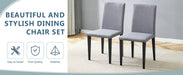 Four Light Gray Linen-Cotton dining chairs, simple and versatile, comfortable and accompanied. Exquisite and versatile dining chairs unlock a comfortable new experience.(Set of 4) - DTYStore