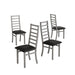 Metal Dining Chairs Set of 4, Steel Legs and PU Leather Seats, High Back Armless Dining Chairs, for Kitchen, Living Room, Grey - DTYStore