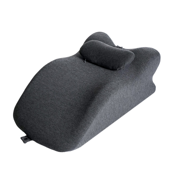 Ergonomic Spinal Posture Support Bed Pillow in Dark Grey with Multi-Functional Memory Foam Design