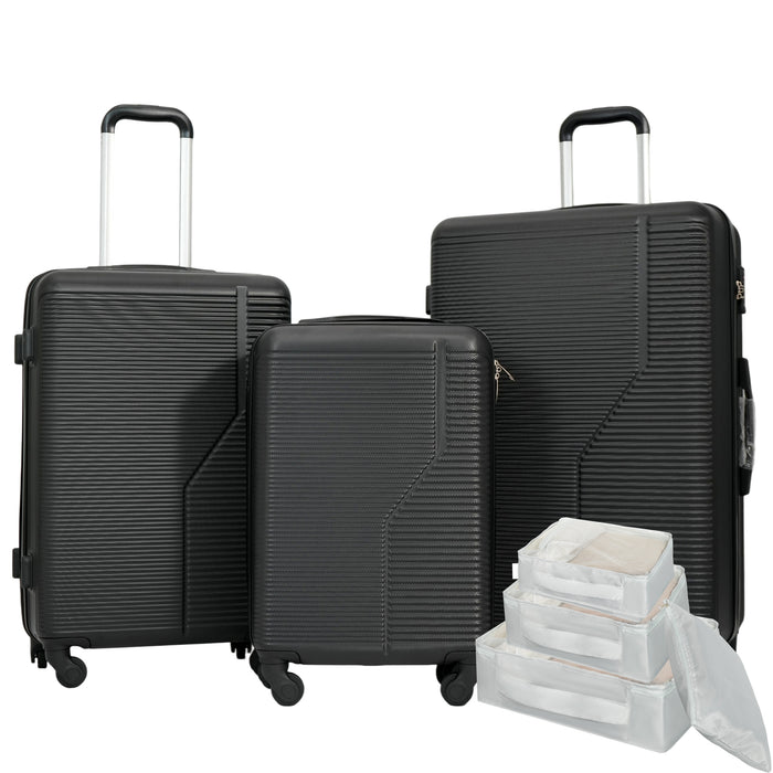 Durable ABS Hardshell Luggage Set with Spinner Wheels and TSA Lock, Lightweight