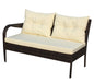 Outdoor patio Furniture sets 2 piece Conversation set wicker Ratten Sectional Sofa With Seat Cushions(Beige Cushion) - DTYStore