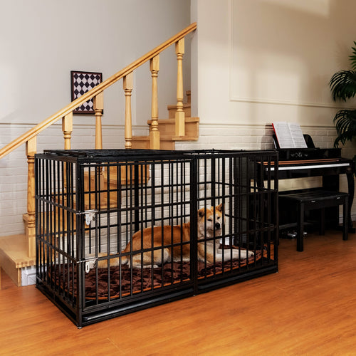 61' Extra Large Heavy Duty Dog Crate Dog cage Strong Metal Dog Kennels and Pens Crates for Large Dogs - Image 6