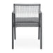 Outdoor Dining Set, Aluminum Dining Chair Set of 6 with Rope + Aluminum Dining Table, Gray+Black - DTYStore