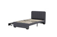 Twin Size Platform Bed Frame with 2 Storage Drawers and Headboard with USB, Linen Fabric Simple Style, Wooden Slats Support, No Box Spring Needed, Grey - DTYStore