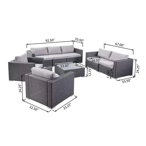 7 - Person Outdoor Seating Group with Cushions Default -DTYStore
