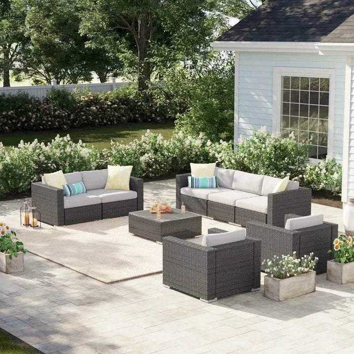 7 - Person Outdoor Seating Group with Cushions Default -DTYStore