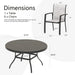 7 Pieces Patio Dining Set, Patio Furniture Set of 6 Patio Stackable Dining Chairs and 52.95' Outdoor Metal Round Table Default -DTYStore