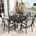 7 Pieces Patio Dining Set, Patio Furniture Set of 6 Patio Stackable Dining Chairs and 52.95' Outdoor Metal Round Table Default -DTYStore