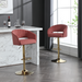 modern velvet bar chair, back hollowed-out with armrest, gold horn cross-legged, height adjustable - DTYStore