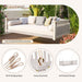 Patio Minimalist Twin Size Garden Swing Bed Wood Porch Swing with Ropes for Backyard, Safe Sloped Design, White - DTYStore