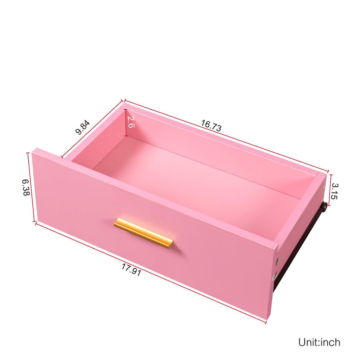 Pink Modern Simple Hair Desk, Multi-Layer Storage Space - DTYStore