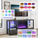 60 Inch Electric Fireplace Media TV Stand With Sync Colorful LED Lights-Dark rustic oak color - DTYStore