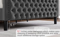 LIFT UP VELVET GRAY FULL SIZE BED - DTYStore