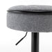 Round Storage Bar Stool Set of 2, Grey Linen Height Adjustable Barstool, 360°Counter Height Swivel Stool, Armless Bar Chair with Metal Frame for Kitchen Counter Dining Living Room - DTYStore