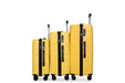 Hardshell Suitcase Spinner Wheels PP Luggage Sets Lightweight Durable Suitcase with TSA Lock,3-Piece Set (20/24/28) ,Yellow