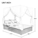 U_STYLE Outdoor Patio Wicker Sunbed Daybed with Cushions, Adjustable Seats - DTYStore