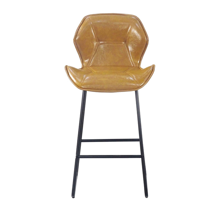 Set of 2, Leather Bar Chair with High-Density Sponge, PU Chair Counter Height Pub Kitchen Stools for Dining room,homes,bars, kitchens,Brown - DTYStore