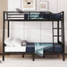 Full XL Over Queen Metal Bunk Bed with Ladder and Slats Support for Adults Teens, Black - DTYStore
