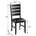 Black and Espresso Ladder Back Side Chairs (Set of 2) - DTYStore