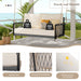 1-Piece Woven Rope Outdoor Swing Sofa with Soft Cushions Seating 2 for Patio, Courtyard and Balcony (Beige) - DTYStore
