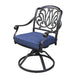 Patio Outdoor Aluminum Dining Swivel Rocker Chairs With Cushion, Set of 2, Navy Blue - DTYStore