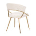 Jie Glam Dining Chair in Gold Steel and Cream Velvet by LumiSource - Set of 2 - DTYStore