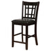 Black and Espresso Lattice Back Counter Height Stools (Set of 2) - DTYStore