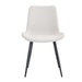 White artificial leather backrest cushion dining chair, black metal legs, curved widened cushion design for more comfort, suitable for restaurants, kitchens, bedrooms, offices.(4 chairs) 0502 - DTYStore