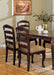 Transitional Contemporary Dark Walnut Finish Set of 2pc Dining Chairs Solid wood Kitchen Dining Room Furniture Ladder back Side Chairs - DTYStore