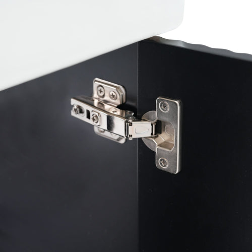 Modern Floating Bathroom Vanity with Ceramic Basin and Left Side Storage - Black, MDF, 21.6 inches - Image 16