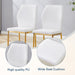 Luxury Simple Chair - Set of 6 White PU Material High Resilience Dining Chair with Metal Gold Leg.The Chair Back Has a Vertical Stripe Design With Smooth And Uniform Lines. - DTYStore