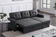 Upholstered Pull out Sectional Sofa with Chaise - DTYStore