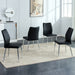 6 black dining chairs. Modern chairs from the Middle Ages. Made of PU material cushion and silver metal legs. Suitable for restaurants and living rooms - DTYStore