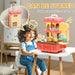 3 in 1 Kids Kitchen Playset, Foldable Play Kitchen Set Converted into Travel Luggage, 36Pcs Play Kitchen Accessories, Pretend Play Toys for Toddlers 3-6 Years Old, Multicolor - DTYStore