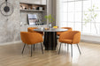 040-Boucle Fabric Dining Chair With Black Metal Legs Set Of 2,Ginger - DTYStore