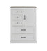 Farmhouse 5 Drawer Dresser for Bedroom, Tall Chest of Drawers, Chest of Drawers Organizer Storage,Wood Rustic Bedroom Dresser for Closet, Living Room, Hallway, White. - DTYStore