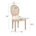 Upholstered Fabrice With Rattan Back French Dining Chair with rubber legs,Set of 2,Beige - DTYStore