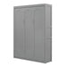 Full Size Murphy Bed Wall Bed with Shelves,Gray - DTYStore