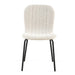 Off White Boucle Dining Chairs Set of 4,Mid-Century Modern Upholstered PU Leather Chairs,for Kitchen Dining Room - DTYStore