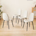 Dining Chairs Set of 4 modern kitchen dining chairs, linen padded seats, and sturdy black metal leg design (beige) dining table chairs Suitable for home and office use - DTYStore