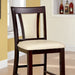 Contemporary Set of 2 Counter Height Chairs Dark Cherry And Ivory Solid wood Chair Padded Leatherette Upholstered Seat Kitchen Dining Room Furniture - DTYStore