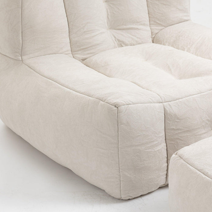 Fluffy bean bag chair, comfortable bean bag for adults and children, super soft lazy sofa chair with memory foam and ottoman, indoor modern focus bean bag chair for living room, bedroom, apartment - DTYStore