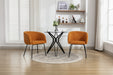040-Boucle Fabric Dining Chair With Black Metal Legs Set Of 2,Ginger - DTYStore