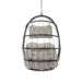 Outdoor Wicker Rattan Swing Chair Hammock chair Hanging Chair with Aluminum Frame and Grey Cushion Without Stand - DTYStore